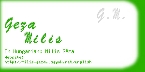 geza milis business card