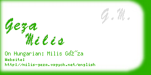 geza milis business card